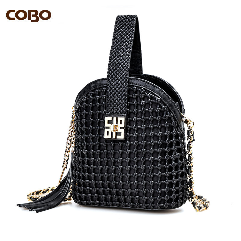 cobo/蔻尔宝头层牛皮手工贝壳包 COBO女士包袋