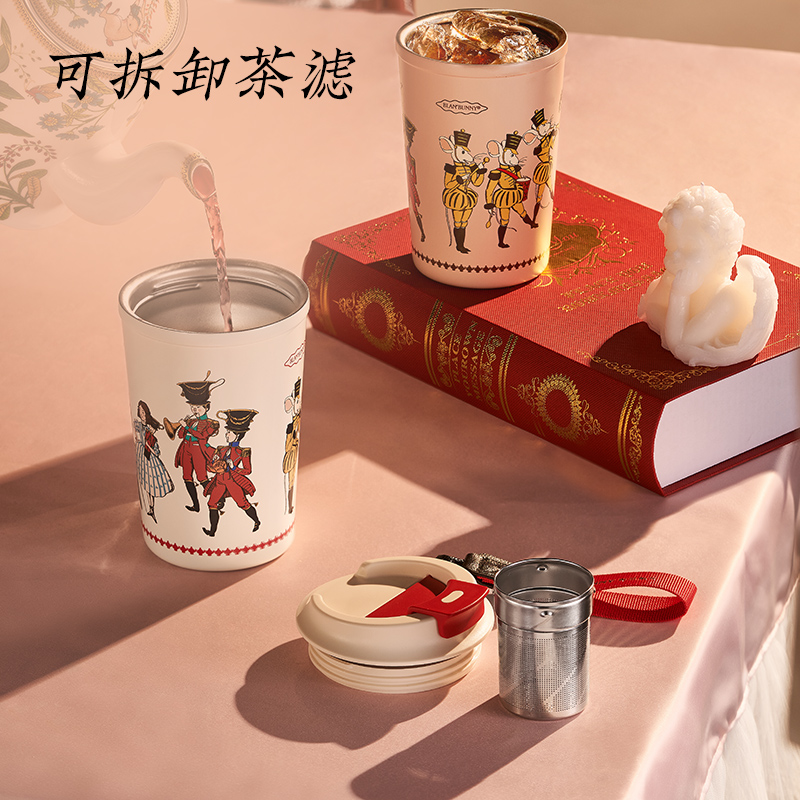 布兰兔blanbunny胡桃夹子可乐杯保温保冷夏天水杯茶杯便携原创杯 - 图1