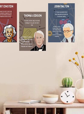 10款著名科学家励志格言海报classroom poster班级文化布置装饰画