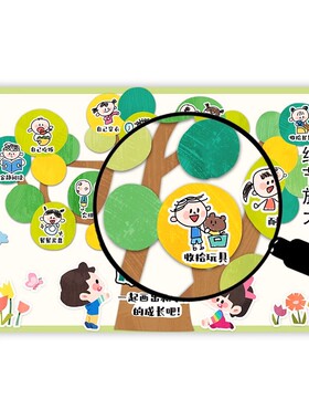 幼儿园班级文化墙魔法成长树环创