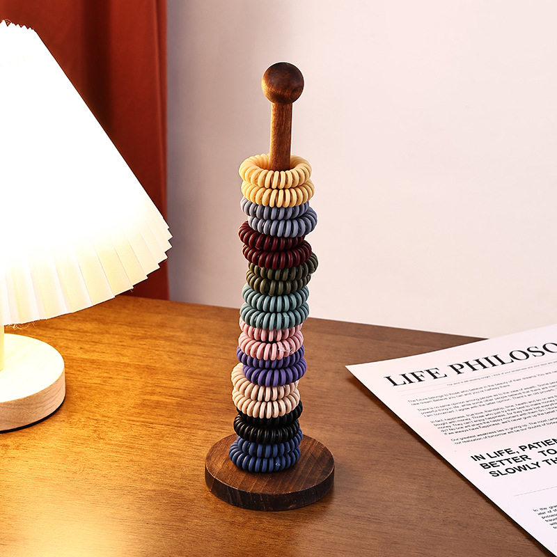 木质大肠发圈桌面收纳架儿童头绳皮筋鲨鱼夹发饰头花原木展架,淘宝优惠券,粉丝福利购,淘宝优惠卷