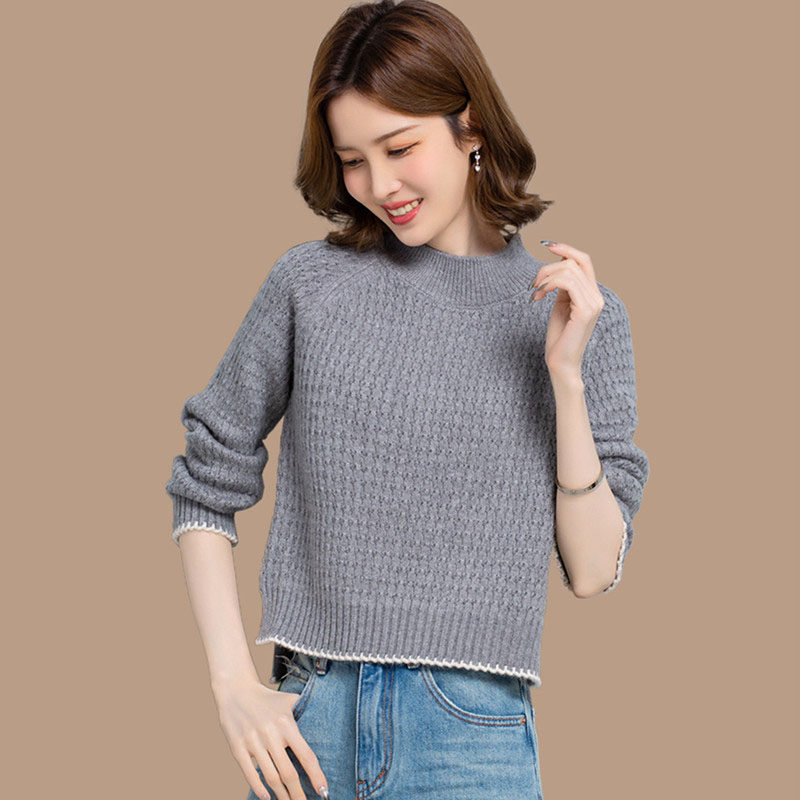 半高领针织打底衫高腰上衣女秋冬2025新款小个子今年流行短款毛衣,淘宝优惠券,粉丝福利购,淘宝优惠卷