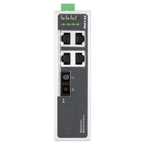 普联TP-LINK TL-MC314-20工业级光纤收发器千兆4电网口单模双纤SC交换机轨道导轨式12V/24V供电DC云管理20km - 图0