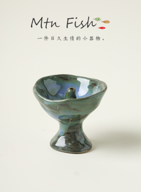 手作陶瓷复古禅意佛前酥油灯
