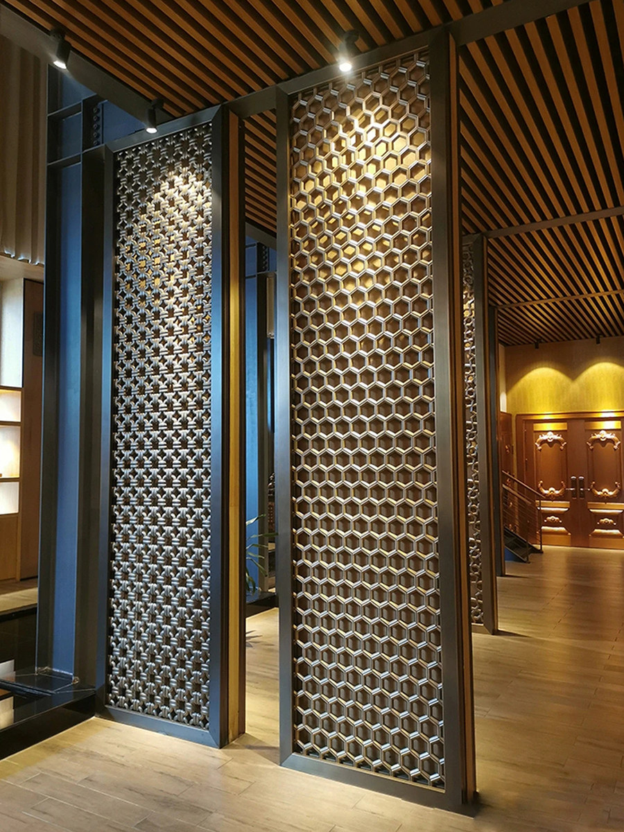 不锈钢屏风镂空浮雕隔断入户玄关金属花格中式庭院别墅酒店背景墙,淘宝优惠券,粉丝福利购,淘宝优惠卷