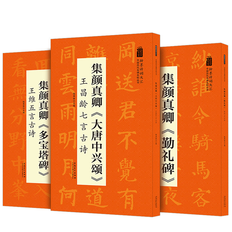 3本集颜真卿 翰墨诗词大汇 中国历代名碑名帖丛书 陆有珠著楷书毛笔字帖临摹书籍碑帖米字格安徽美术出版社