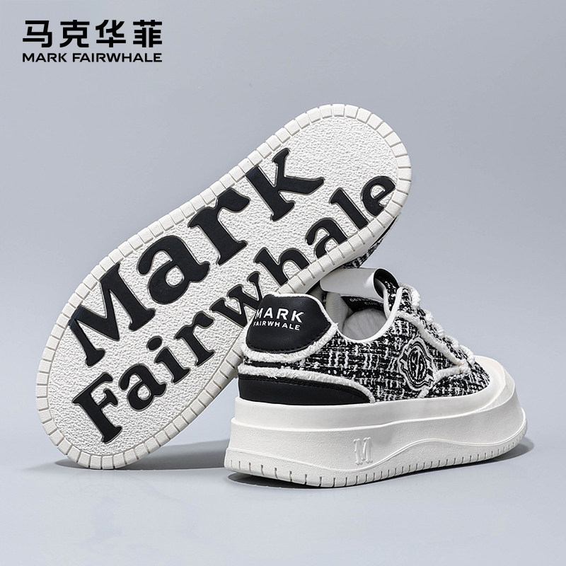 马克华菲情侣板鞋2026春季新款休闲透气男女帆布鞋厚底增高潮鞋男,淘宝优惠券,粉丝福利购,淘宝优惠卷