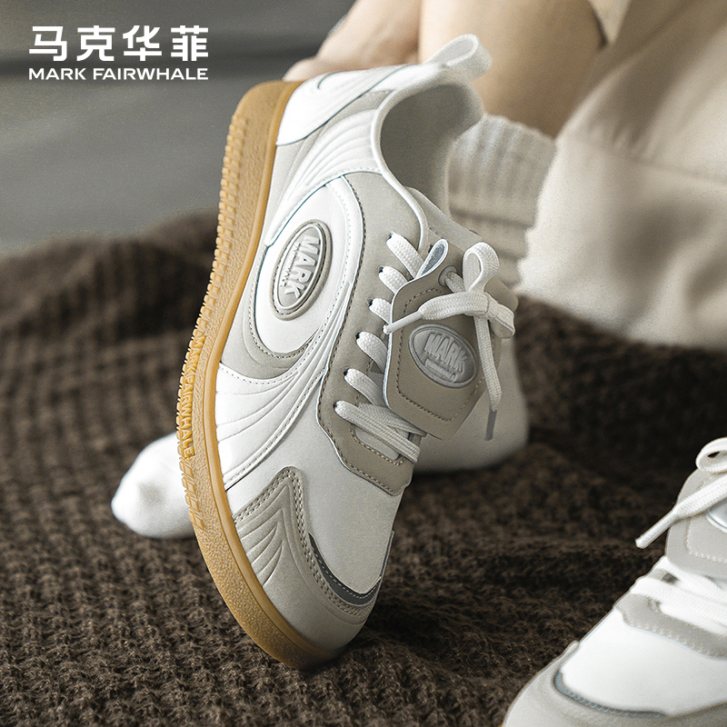 马克华菲2024秋季新款休闲鞋男板鞋德训鞋旋涡男鞋子明星同款爆款
