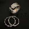 Dongdaemun full-body S925 sterling silver rhodium-plated crushed ice wide version ring niche high-end fashion ring