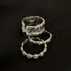 Dongdaemun full-body S925 sterling silver rhodium-plated crushed ice wide version ring niche high-end fashion ring