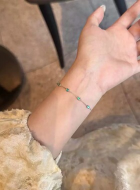 设计师款S925纯银镀铑金帕拉伊巴手链小众设计感高级轻奢手链