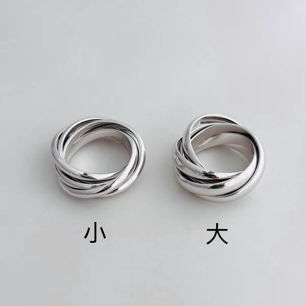 High-end designer series five-ring heavy industry ring platinum-plated old gold high-end index finger ring