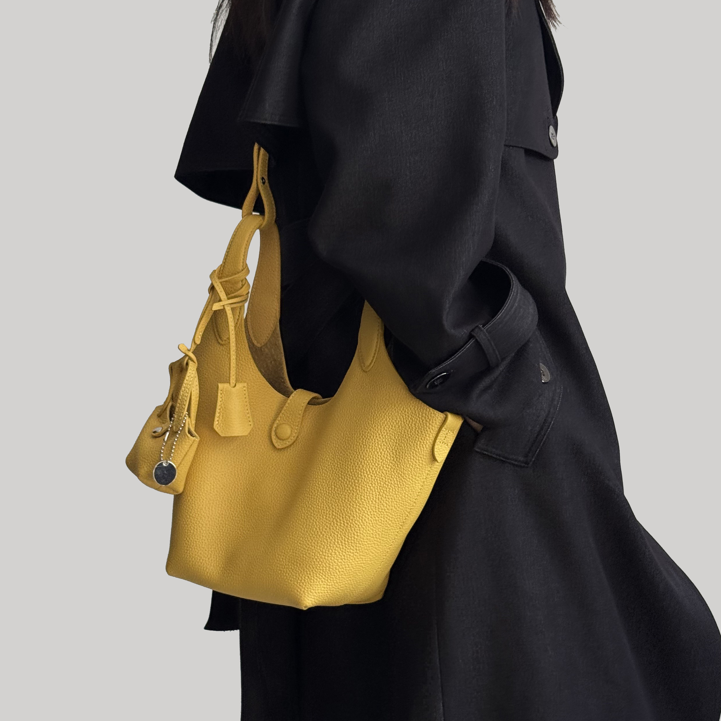 RANU头层牛皮菜篮子包手提包女2025新款时尚百搭通勤单肩包手提包,淘宝优惠券,粉丝福利购,淘宝优惠卷