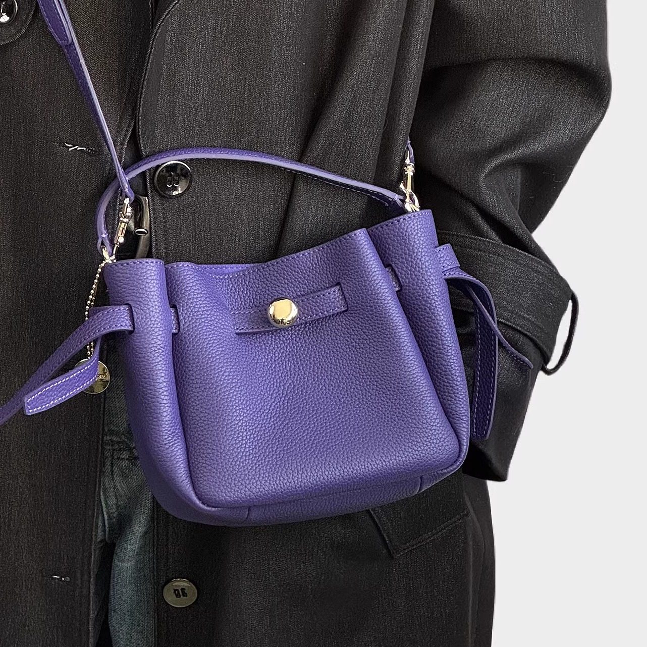 RANU小众设计头层牛皮手拎包通勤单肩手提包斜挎包元宝包菜篮子包,淘宝优惠券,粉丝福利购,淘宝优惠卷