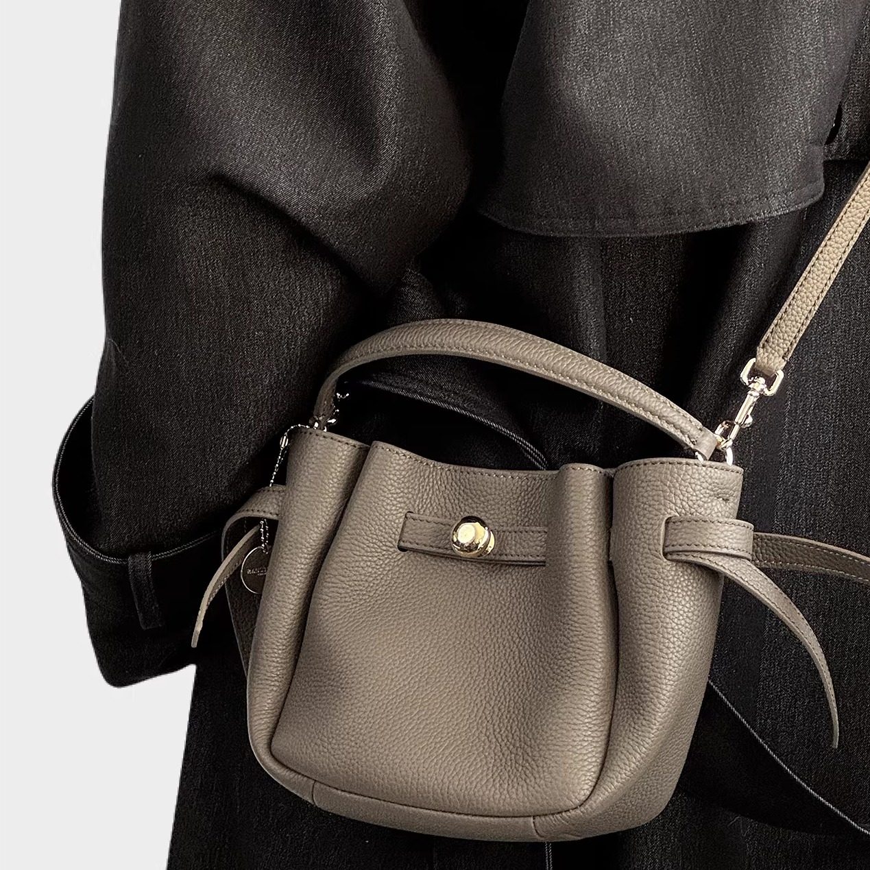 RANU小众设计头层牛皮手拎包通勤单肩手提包斜挎包元宝包菜篮子包,淘宝优惠券,粉丝福利购,淘宝优惠卷