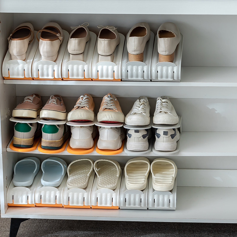 10个装 双层鞋架收纳神器可调节鞋柜省空间鞋架子分层隔板鞋托架,淘宝优惠券,粉丝福利购,淘宝优惠卷