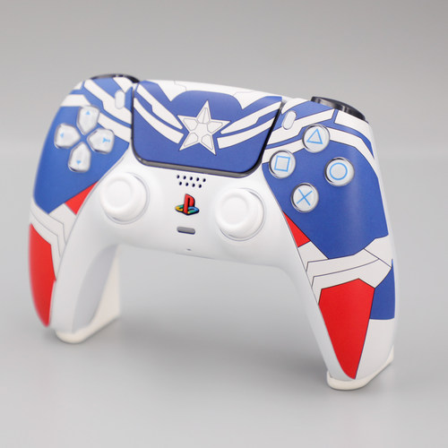 PS5手柄tmr电磁摇杆游戏美国队长主题手柄ds5改装二手手把PC使用 - 图1
