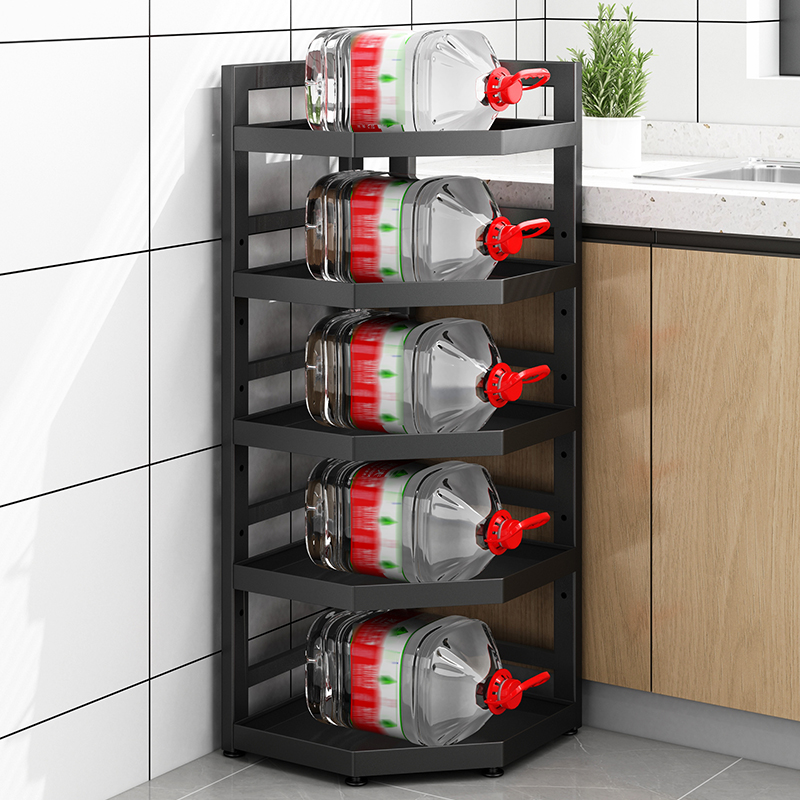 落地多层厨房锅架墙转角三脚置物架多功能家用放电器平底锅收纳架 - 图2