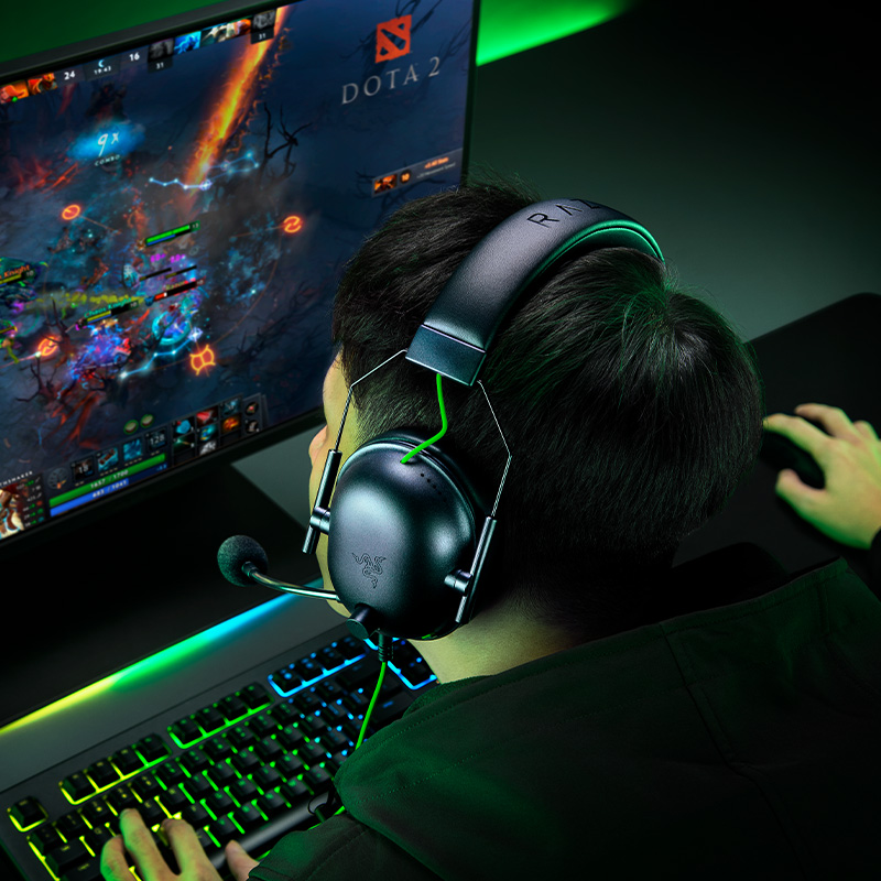 Razer雷蛇旋风黑鲨V2 X头戴式电竞游戏耳机麦克风7.1环绕声CSGO-图1