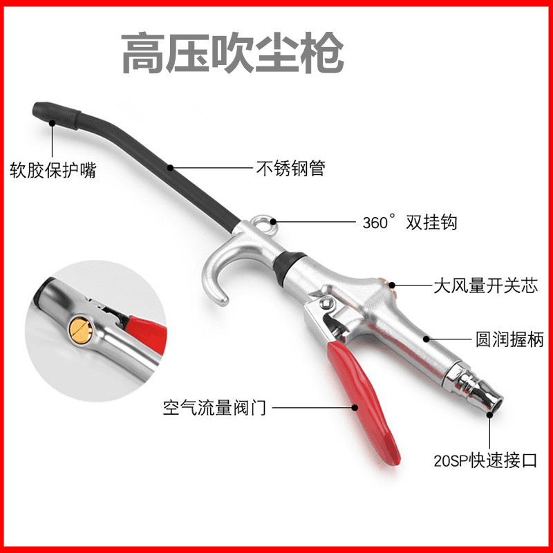 吹尘枪长短嘴风枪空压机气泵气枪清洁汽车工业除尘高压吹风枪气动 - 图0