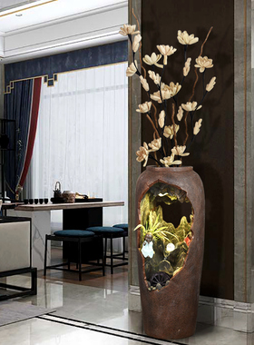 水景流水招财落地喷泉店铺摆件