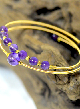 女性14K金石榴石紫水晶原创设计