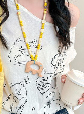 原创可爱海豚串珠项链女海岛夏威夷风个性锁骨链甜美气质长款配饰