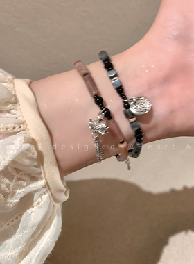 国潮复古平安锁串珠手链女