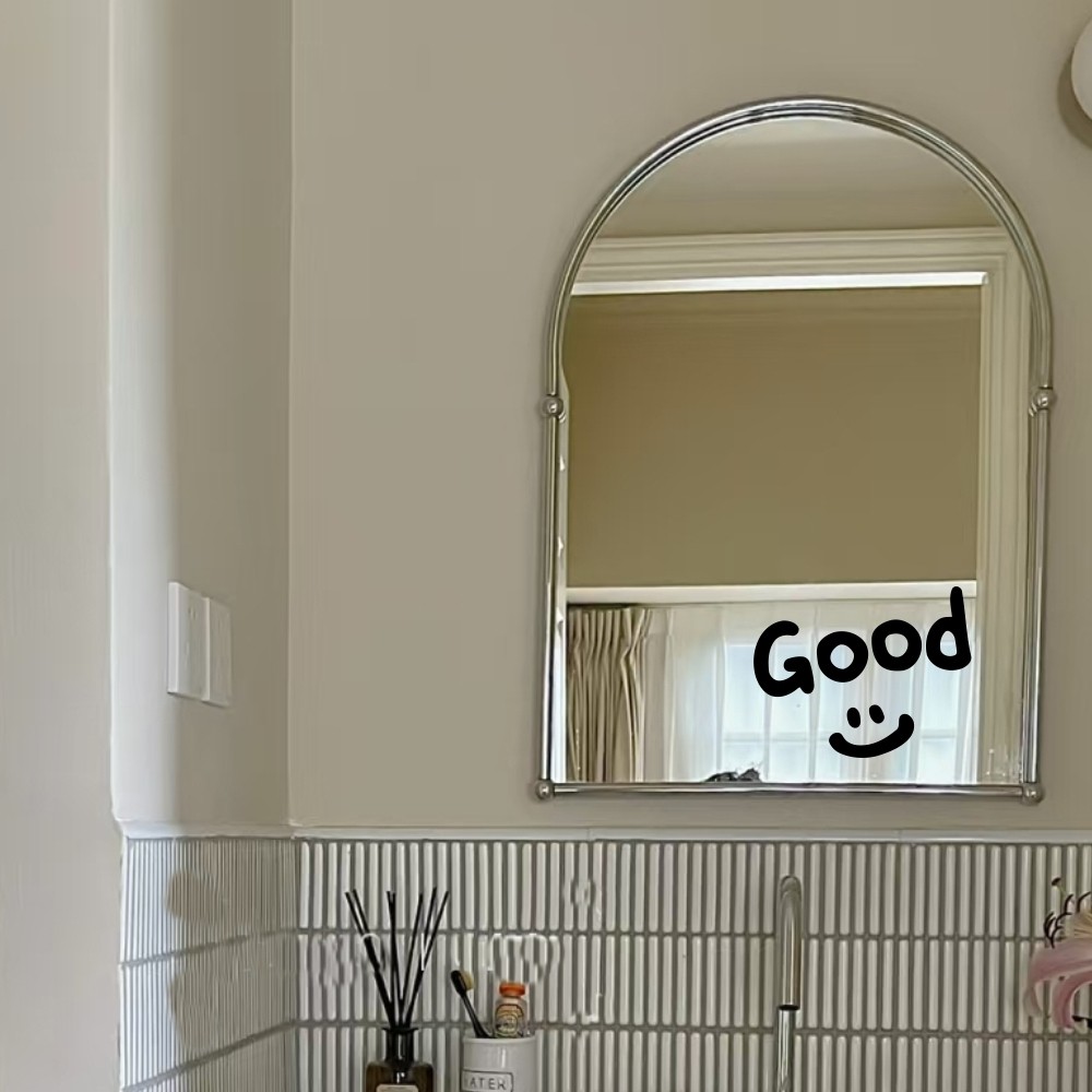 smile be happy good 笑脸治愈系图案创意镜子玻璃门装饰贴纸,淘宝优惠券,粉丝福利购,淘宝优惠卷