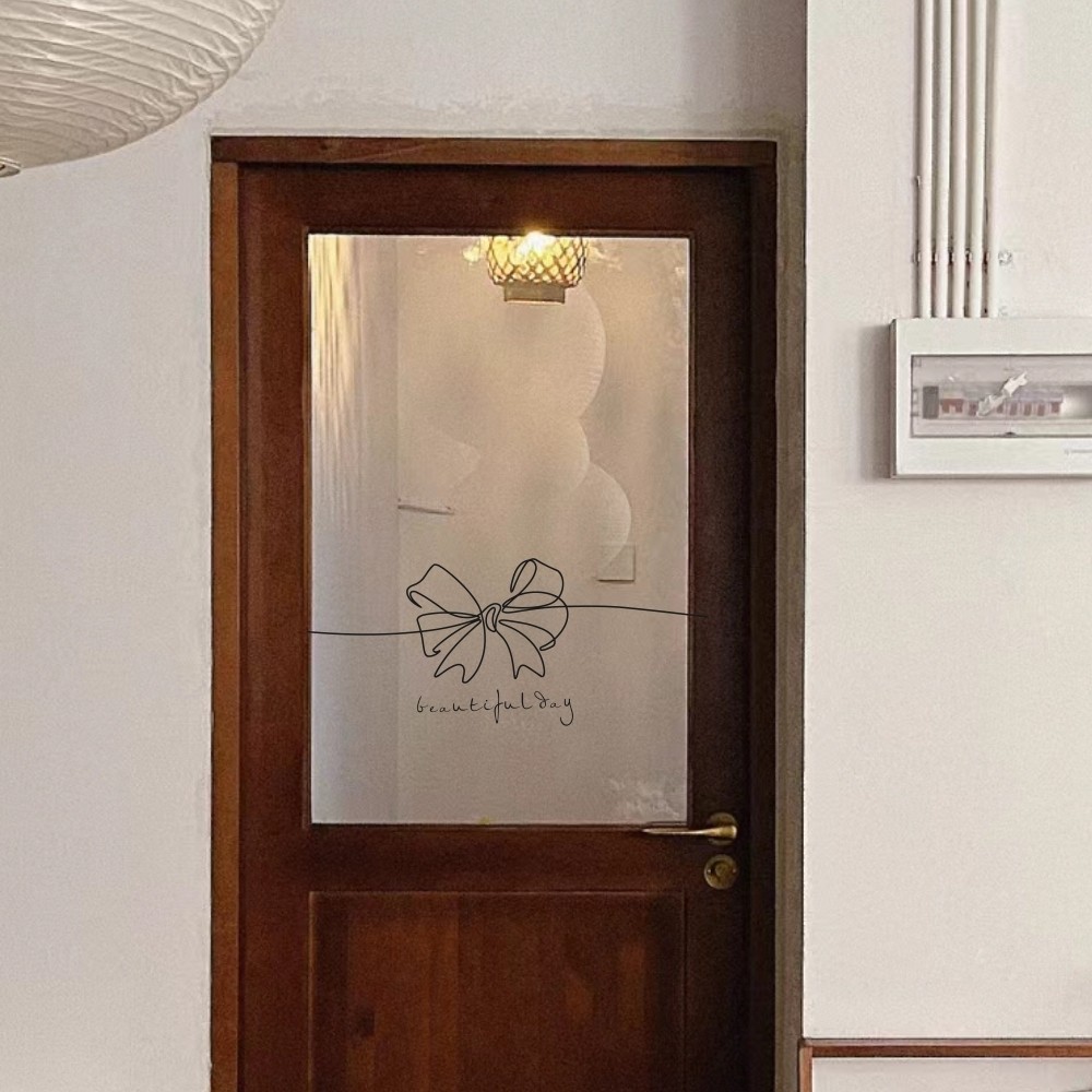 简约蝴蝶结英文beautiful day玻璃门镜子腰线装饰贴纸防撞贴纸,淘宝优惠券,粉丝福利购,淘宝优惠卷