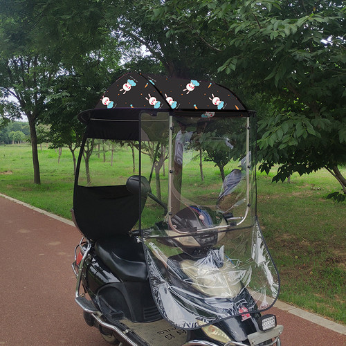 电动车雨棚电瓶车摩托车雨伞电动自行车加厚防晒防雨挡风罩遮阳棚 - 图2