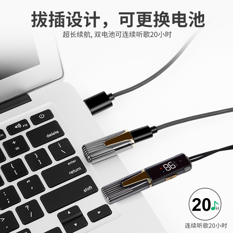 领夹式高颜值项链吊坠蓝牙耳机可换双电池运动颈挂脖超长续航女生 - 图1