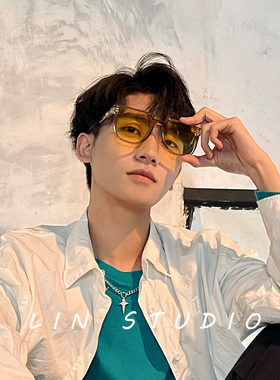 时尚显瘦连体方框韩版情侣太阳镜