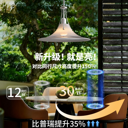 摇臂玉兰吊灯原版复刻餐厅吊灯设计师极简包豪斯吧台岛台玻璃吊灯 - 图0