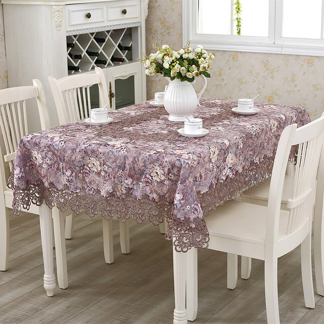 Embroidered European fabric round pastoral chair set