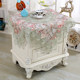 European pastoral fabric bedside table lace