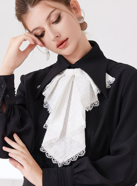 Lolita配饰领口蕾丝棉布衬衫领结领巾jk搭配领饰动漫Cos挂脖领子