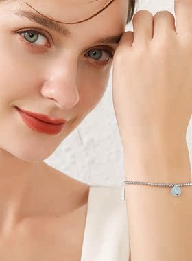 yingboos925银天然石女海蓝宝