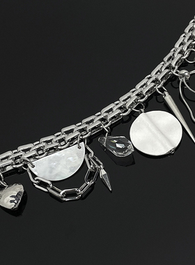 欧美几何粗款项链高级感锁骨链