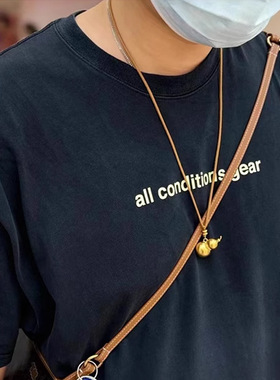 铜镀真金葫芦吊坠项链男女轻奢小众感秋冬毛衣链长款百搭饰品