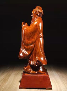 花梨木雕孔子像摆件孔子像实木雕刻客厅孔子工艺品同学老师送礼品
