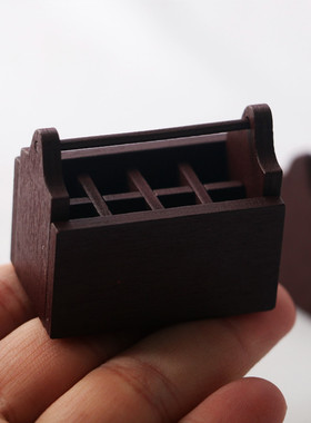 Dollhouse娃娃屋木质咖啡工具箱 微缩食玩场景模装饰道具