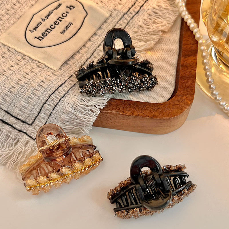 轻奢水钻麦穗小号抓夹女感半扎发夹后脑勺鲨鱼夹侧边刘海夹子,淘宝优惠券,粉丝福利购,淘宝优惠卷