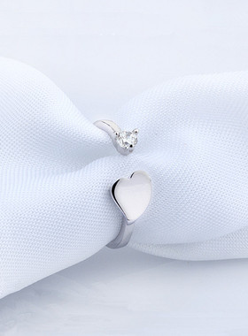 纯银爱心形活口礼物韩版首饰品