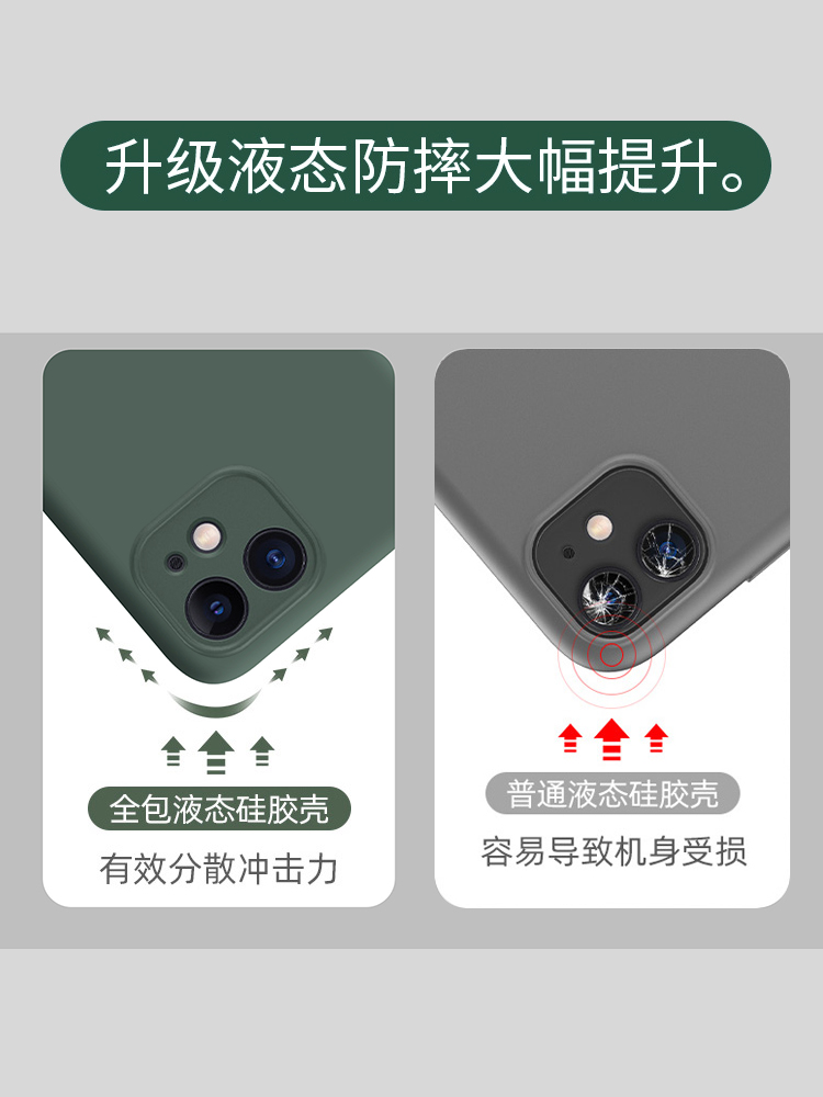 iphone6手机壳6s液态硅胶6plus保护套苹果7全包ip8防摔8puls软壳7p磨砂sp男女i6六i8七i7八6p网红同款8p简约-图3