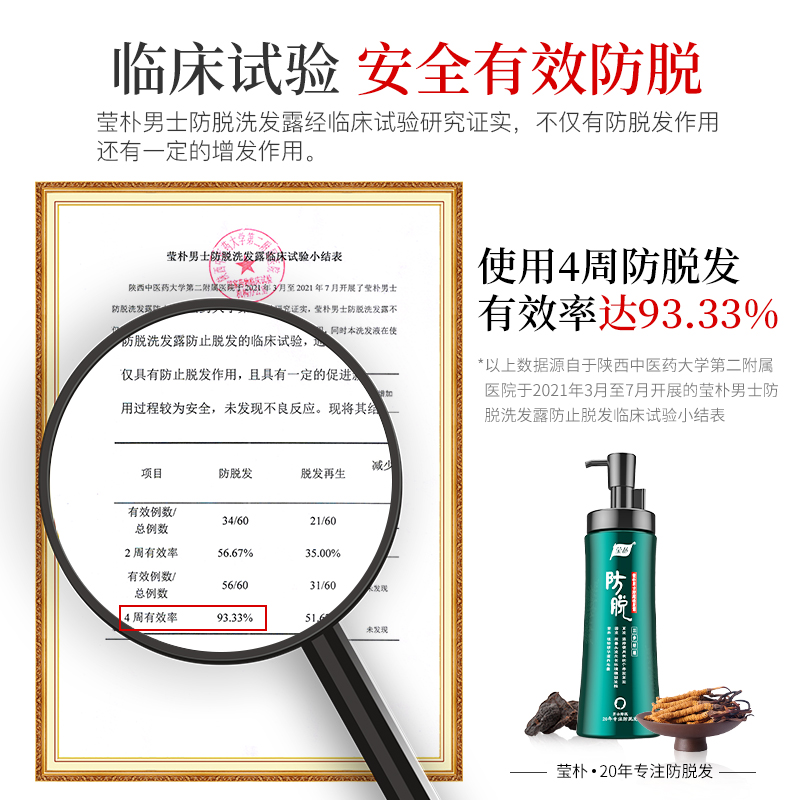 莹朴防脱发洗发水洗发露脂溢性脱发男秃头控油洗头膏生姜强韧发丝