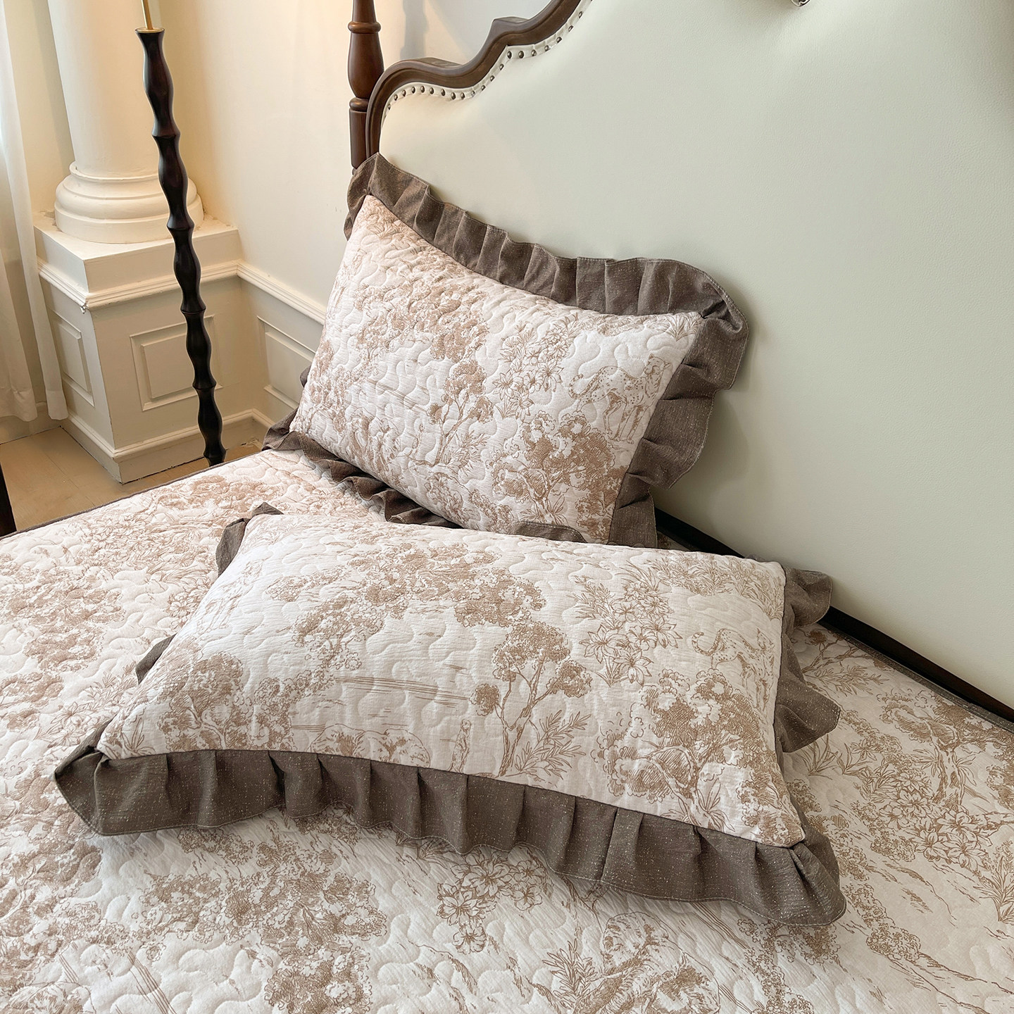 2025新款法式复古全棉夹棉床裙单件床罩纯棉席梦思床垫保护套防滑,淘宝优惠券,粉丝福利购,淘宝优惠卷