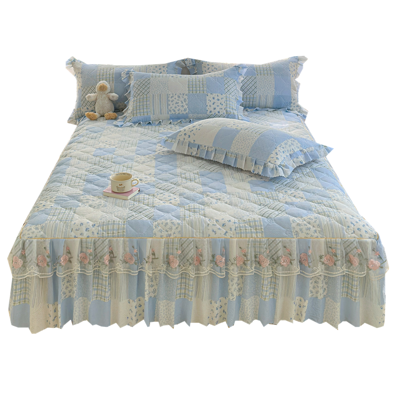 夹棉床裙单件加厚1.5m1.8米防滑保护套纯棉全棉床套床罩款三件套4,淘宝优惠券,粉丝福利购,淘宝优惠卷