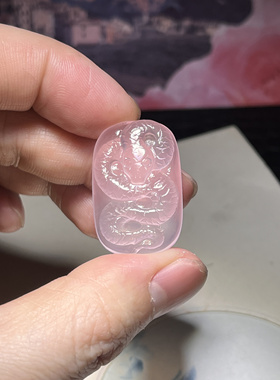 S3 天然粉水晶蛇蛇吊坠项链手工雕刻男女款时尚百搭饰品本命年
