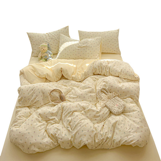Category A maternal and infant 100% cotton double-layer yarn four-piece set